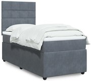 vidaXL Cama com molas/colchão 80x200 cm veludo cinza-escuro