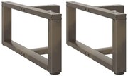 vidaXL Pés para mesa de centro em forma de T, 2 peças, preto, 70x25x(30-31) cm, aço
