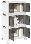 vidaXL Caixa de arrumação empilhável rodas 3camadas 28L 48,5x29,5x86cm