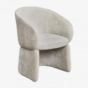 Cadeira De Jantar Vasilis Chenille Com Braços Cinzento Claro Chenille - Sklum