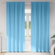 vidaXL Cortinas com cortinas 2 pcs Azul claro 225 x 140 cm Poliéster