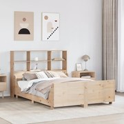 vidaXL Cama com estante sem colchão 140x200 cm madeira maciça