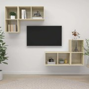 vidaXL Armários de parede p/ TV 4pcs derivados madeira carvalho sonoma