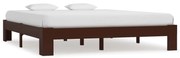 Estrutura de cama 160x200 cm pinho maciço castanho-escuro