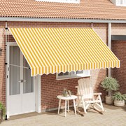 vidaXL Toldo retrátil manual 350 cm riscas laranjas e brancas