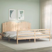 vidaXL Estrutura de cama com cabeceira 200x200 cm madeira maciça