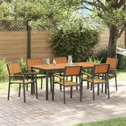 vidaXL Conjunto de Jantar de Jardim com 7 Peças em Madeira de Acácia e Metal