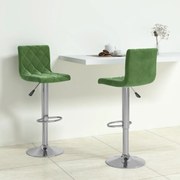 vidaXL Bancos de bar 2 pcs veludo verde-escuro
