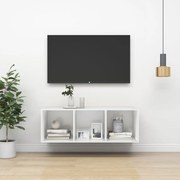 vidaXL Armário de parede para TV derivados de madeira branco
