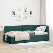 vidaXL Estrutura de Cama de Canto Verde Escuro 80 x 200 cm tecido