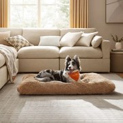Cama para cães com enchimento macio 122 x 74 cm Castanho