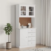 vidaXL Aparador alto ALTA 77x35x165 cm madeira de pinho maciça branco