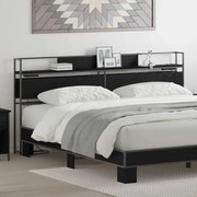 vidaXL Cabeceira de armazenamento com cabeceira Carvalho preto 180 cm