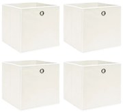 vidaXL Caixas de arrumação 4 pcs 32x32x32 cm tecido branco