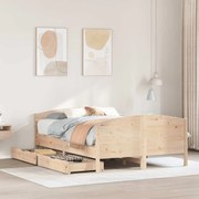 vidaXL Cama sem colchão 140x200 cm madeira de pinho maciça