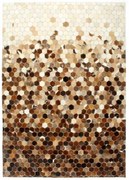 vidaXL Tapete de Couro Patchwork de Pele de Vaca Castanho 170 x 120 cm