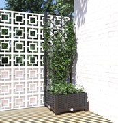 vidaXL Vaso de jardim com treliça preto 40x40x121,5 cm PP