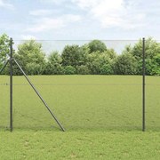 vidaXL Cerca de Arame Soldado com 13 Postes Cinza 1,5x50 m Aço