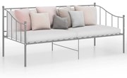 vidaXL Sofá-cama 90x200 cm metal cinzento