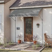Toldo de fixação, 250 x 120 cm toldo de varanda, regulável em altura Cinzento
