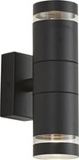 Candeeiro de parede exterior moderno preto 2 luzes IP44 - Dubbla