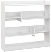 HOMCOM Biblioteca Estante de Armazenamento 90x24x91 cm 4 Níveis 3 Painéis Traseiros Painéis de Partículas Branco | Aosom Portugal