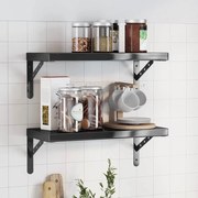 vidaXL Prateleiras de parede 2 pcs 50x23,5 cm aço inoxidável prateado