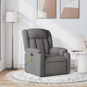 Poltrona de massagens reclinável tecido cinzento-escuro