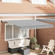 vidaXL Toldo retrátil 3x2,5 m tecido e alumínio antracite e branco