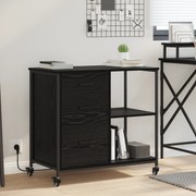 vidaXL Armário de Escritório com roda Carvalho preto 76 x 41 x 72 cm