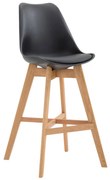 Banco de bar Cannes em plástico com estrutura de Cor Natural 48 x 112 x 56 cm Preto