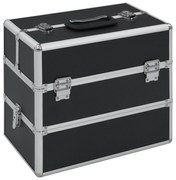 vidaXL Caixa de maquilhagem 37x24x35 cm alumínio preto