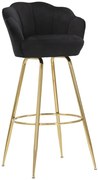 Banco de Bar Vienna Nero – 55x53x110 cm – Preto e Dourado – Design Mod