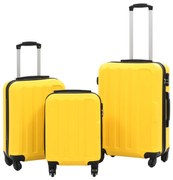 vidaXL Conjunto de tróleis estojo rígido 3 pcs ABS amarelo