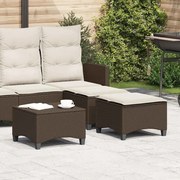 vidaXL Bancos jardim com almofadas 2 unid 55x55x36 cm vime PE castanho