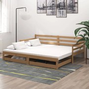 Estrutura sofá-cama de puxar 2x(90x200) cm pinho castanho mel