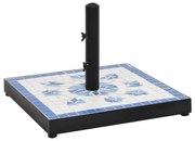 vidaXL Base p/ guarda-sol quadrada 12 kg azul e branco