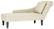 Chaise lounge c/ almofada/apoio de braços direito veludo creme