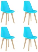 vidaXL Cadeiras de jantar 4 pcs plástico azul