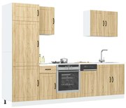 7 peças armário de cozinha conjunto Lucca sonoma carvalho