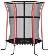 HOMCOM Trampolim Criança com Rede de Segurança e Estrutura de Aço para Interiores e Exteriores Carga 50kg Ø163,5x190 cm Vermelho | Aosom Portugal