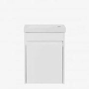 Conjunto De Móvel De Casa De Banho Suspenso Em Madeira Com Lavatório Integrado Narek Branco & Sem Espelho & Sem Torneira & ↔︎ 40 Cm - Sklum