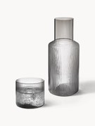 Jarro pequeno artesanal com copo Ripple, conjunto de 2