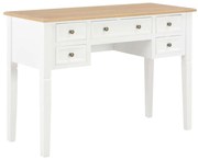 vidaXL Secretária 109,5x45x77,5 cm madeira branco