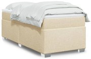 vidaXL Cama com molas/colchão 90x190 cm tecido cor creme