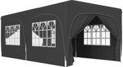 Outsunny Tenda Dobrável 3x6 m Tenda de Jardim para Festas e Eventos com Painéis Laterais UPF50+ Altura Ajustável e Bolsa de Transporte Cinzento Escuro | AOSOM Portugal