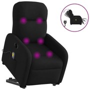 vidaXL Poltrona elétrica elevatória massagens tecido preto