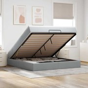 vidaXL Estrutura de cama otomana com colchão 180x200 cm cinzento claro