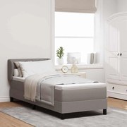 vidaXL Cama Box com colchão Cinzento-acastanhado 80 x 200 cm tecido