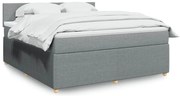 vidaXL Cama com molas/colchão 180x200 cm tecido cinzento-claro